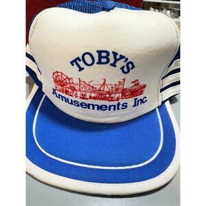 Vintage Hat Snapback Three Stripe Foam Mesh Carnival Ride San Sun